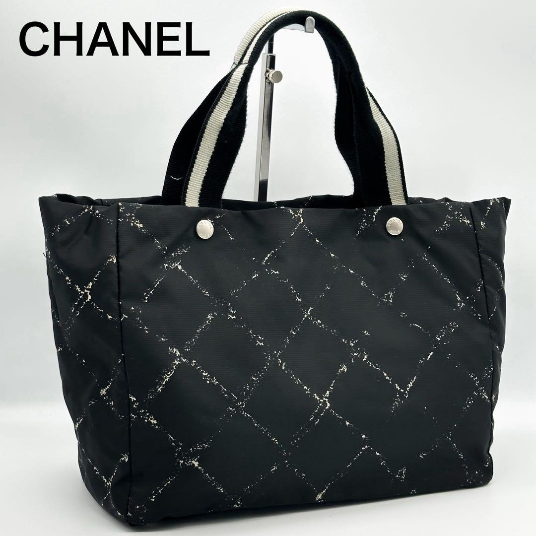 シャネル トラベルライン トートバッグ ナイロン ブラック