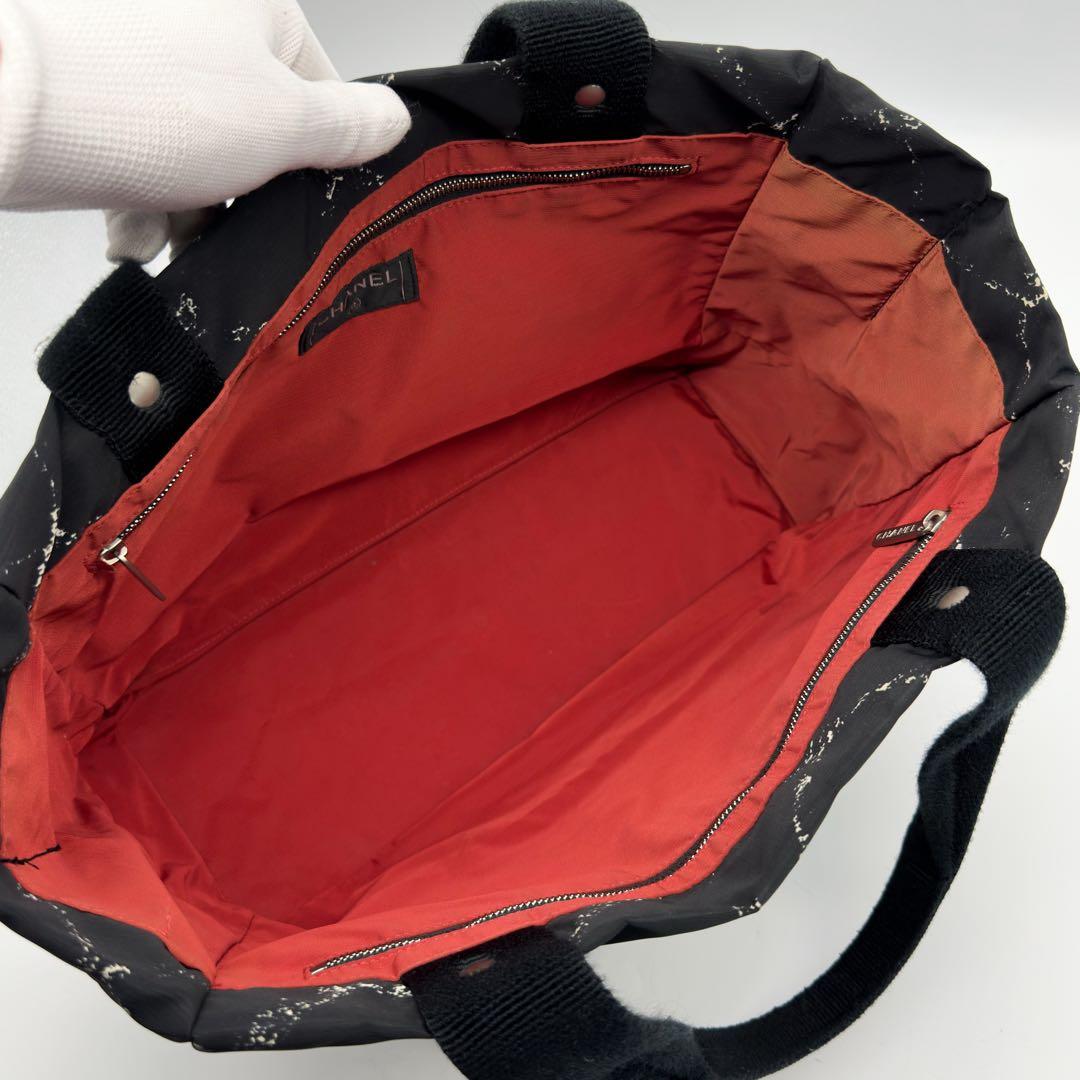 シャネル トラベルライン トートバッグ ナイロン ブラック