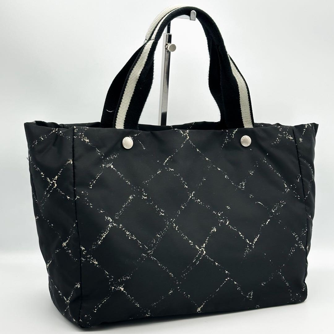 シャネル トラベルライン トートバッグ ナイロン ブラック