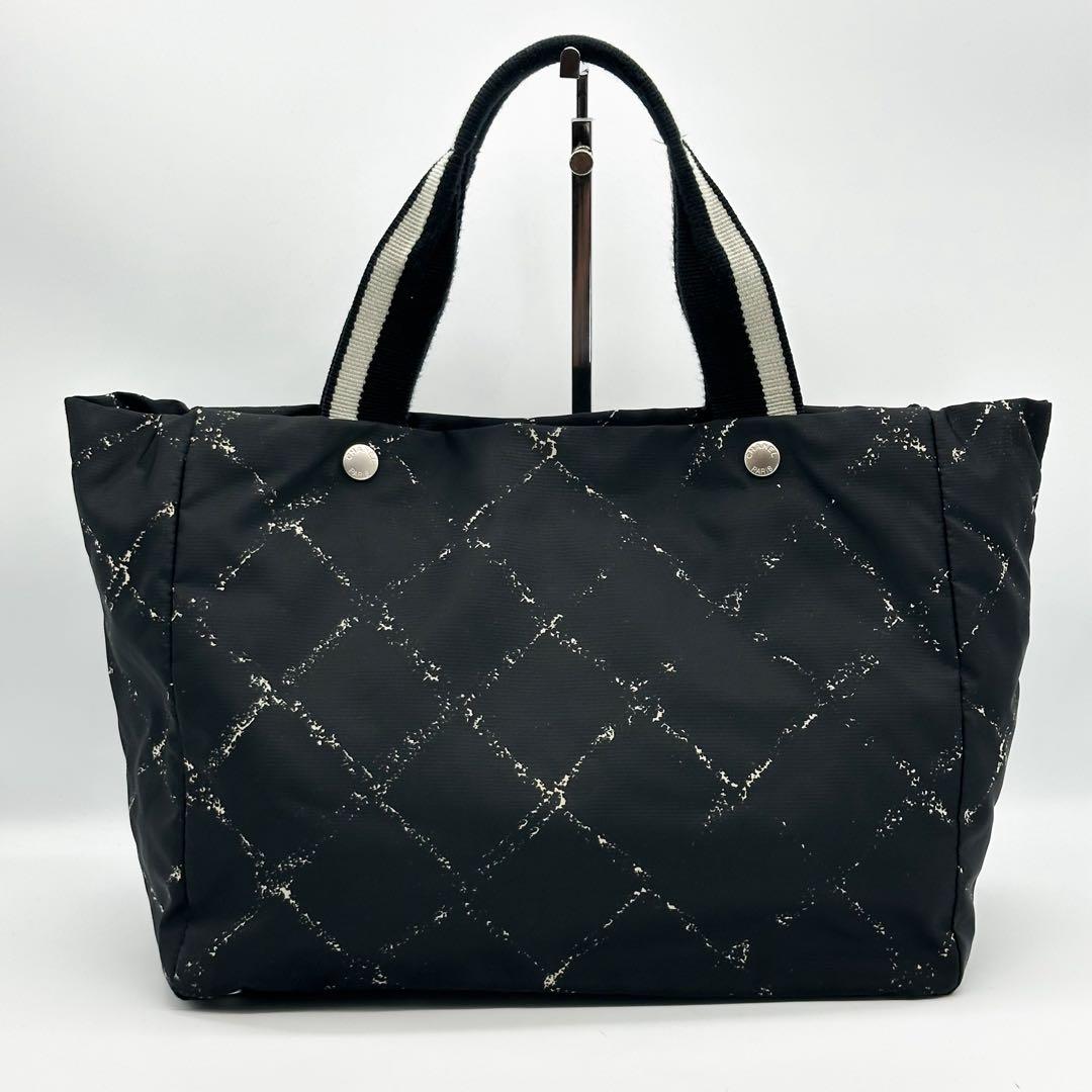 シャネル トラベルライン トートバッグ ナイロン ブラック