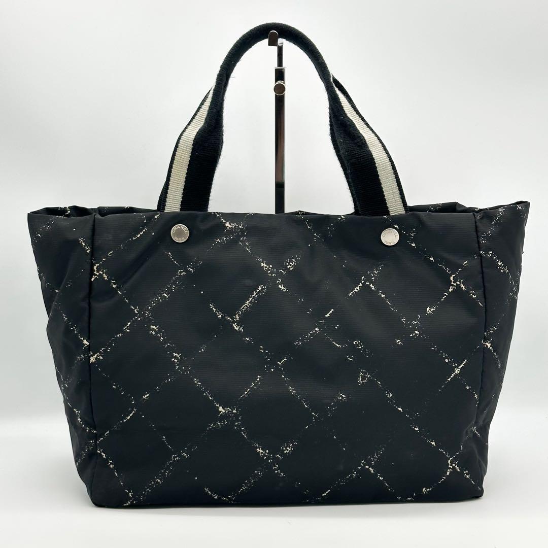 シャネル トラベルライン トートバッグ ナイロン ブラック