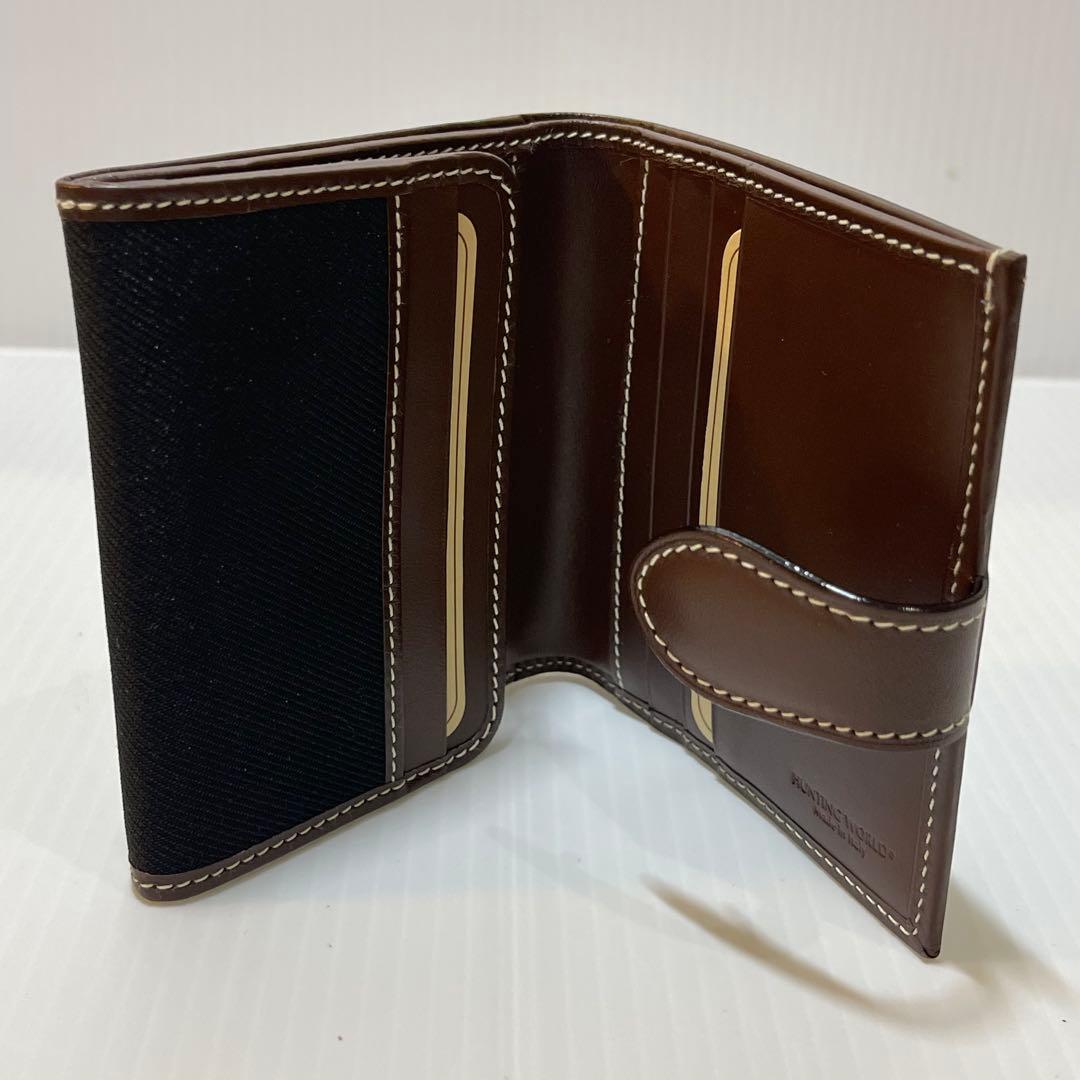 新品未使用【ハンティングワールド】折り財布 レザーキャンバス BOX型小銭入れ