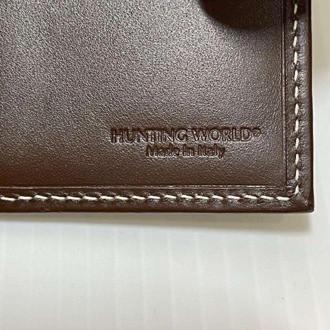 新品未使用【ハンティングワールド】折り財布 レザーキャンバス BOX型小銭入れ