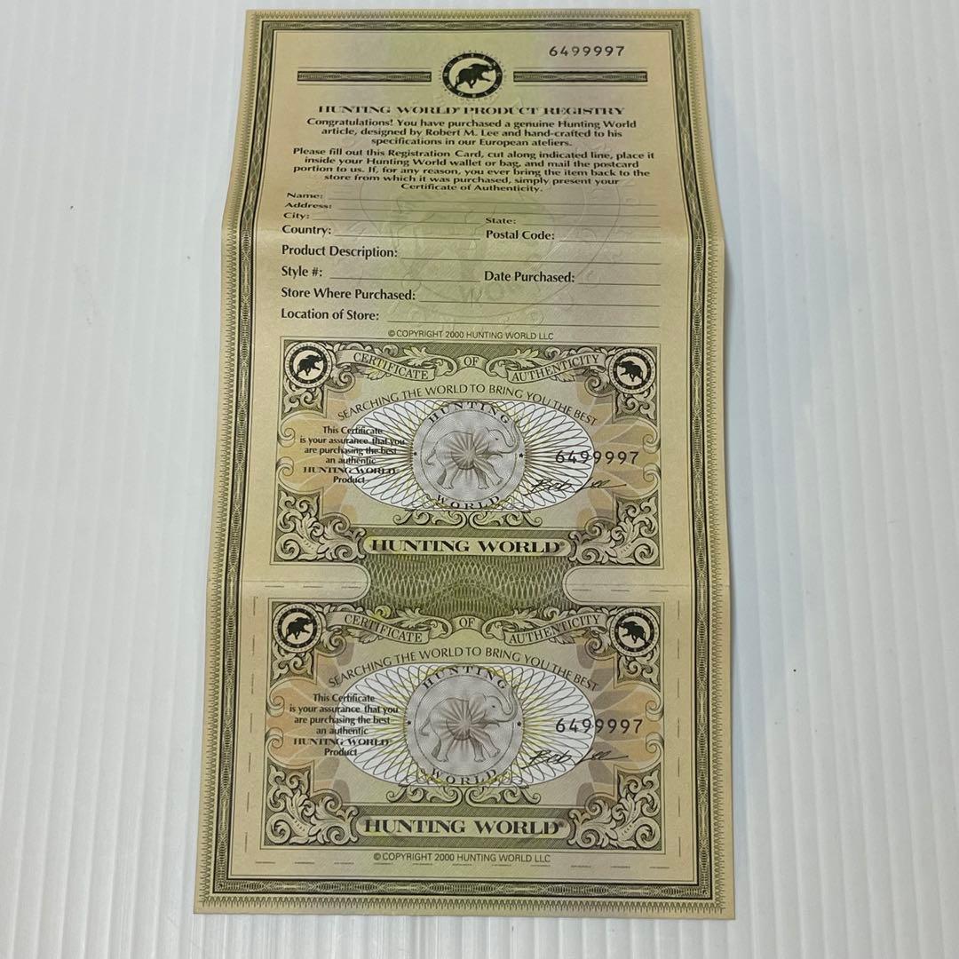 新品未使用【ハンティングワールド】折り財布 レザーキャンバス BOX型小銭入れ