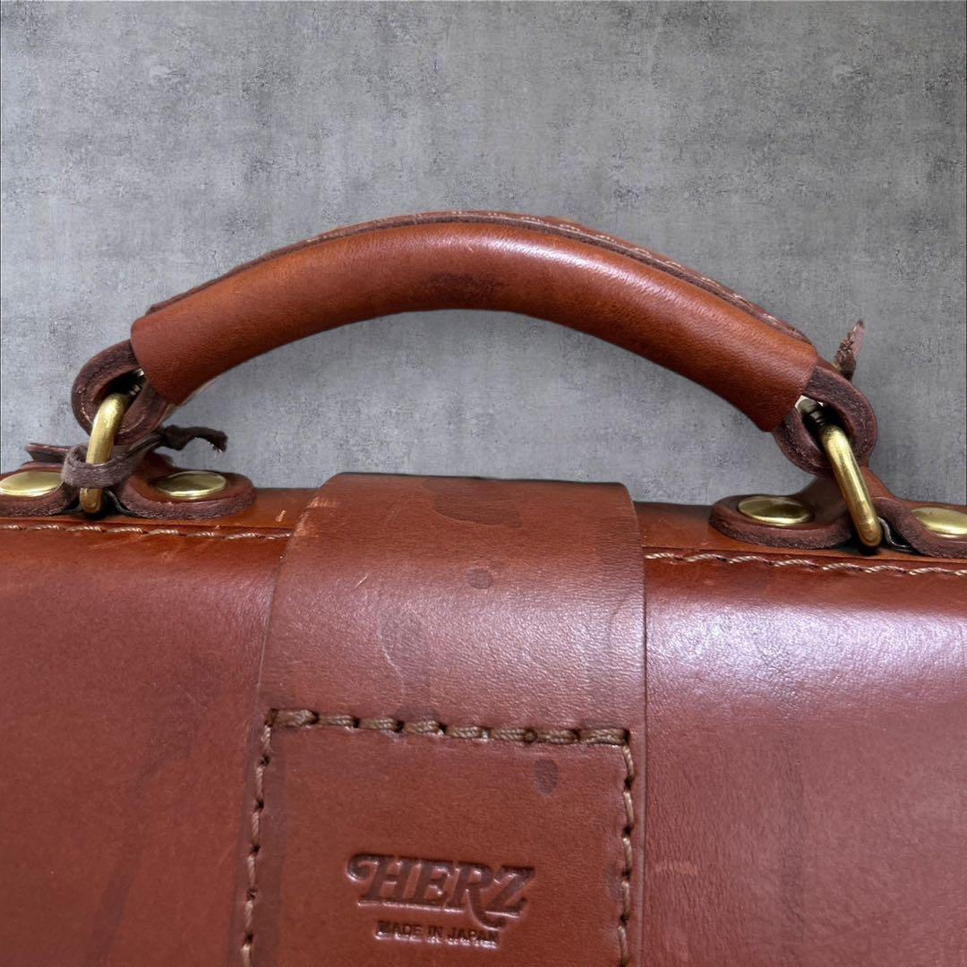 C332/HERZ ヘルツ バッグ ブラウン レザー 2way ビジネス