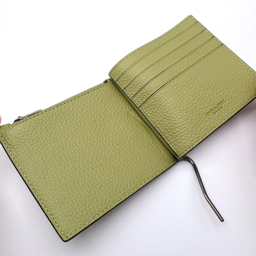 COACH マネークリップ 新品 オリーブグリーン 最新作 レザー メンズ
