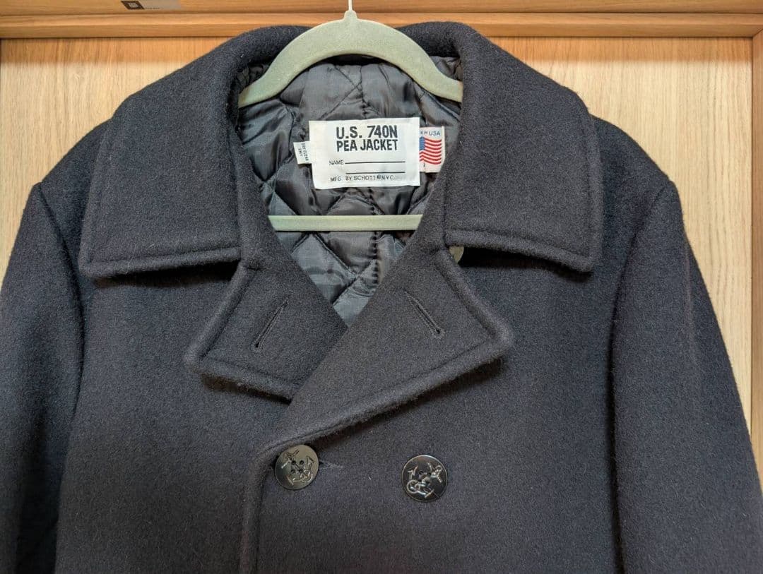 Schott 470N ウールメルトン Pコート 42(XL)