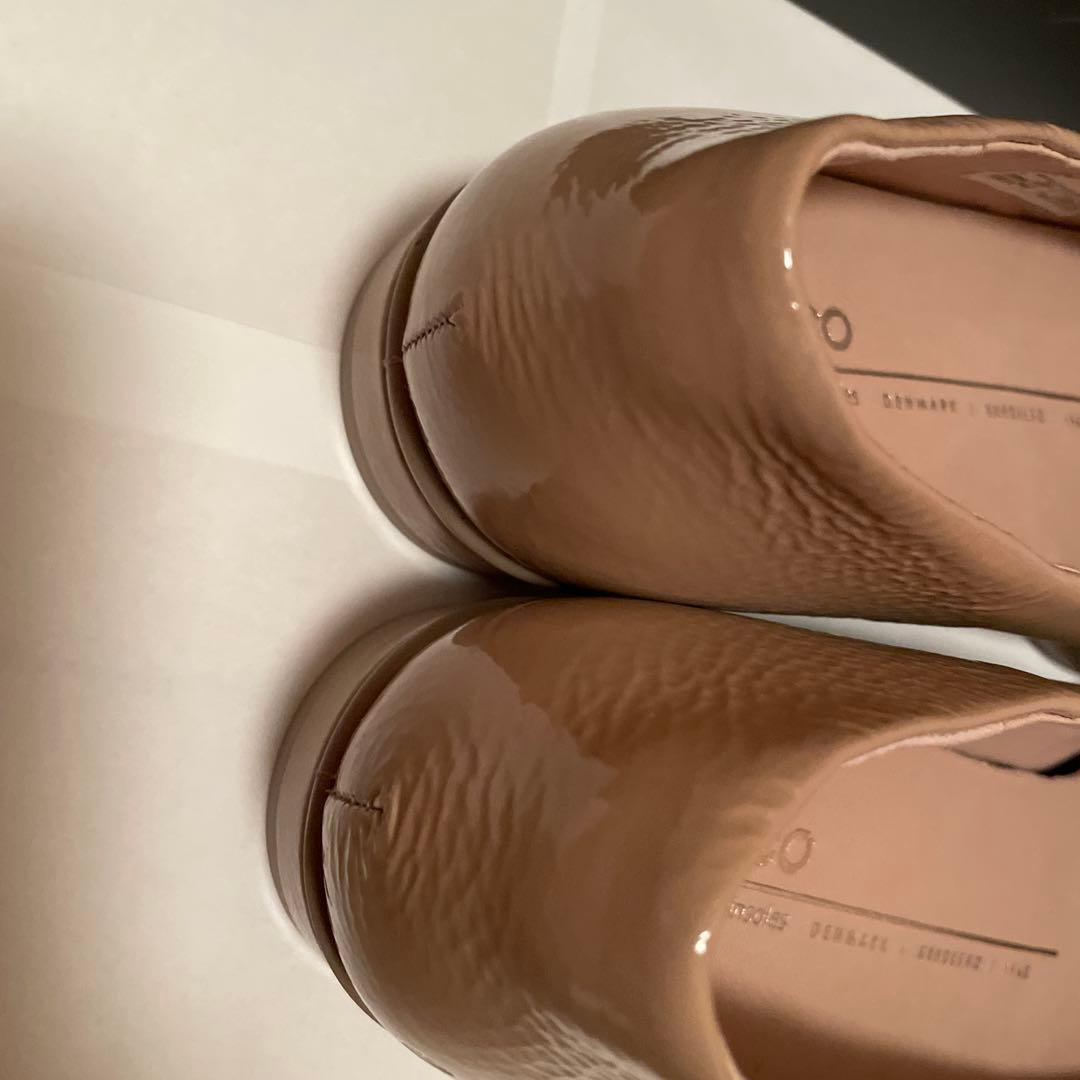 ECCO サンドベージュ バレエフラットシューズ38 ストラップおまけ付き