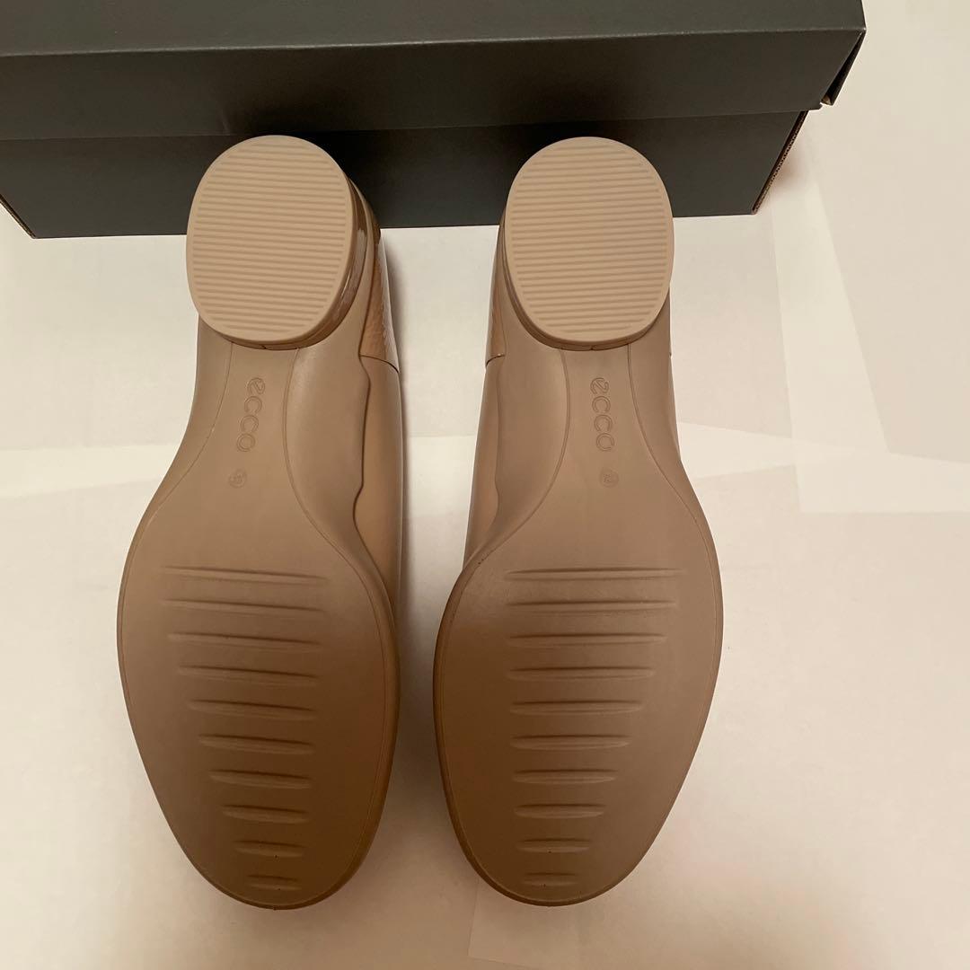 ECCO サンドベージュ バレエフラットシューズ38 ストラップおまけ付き