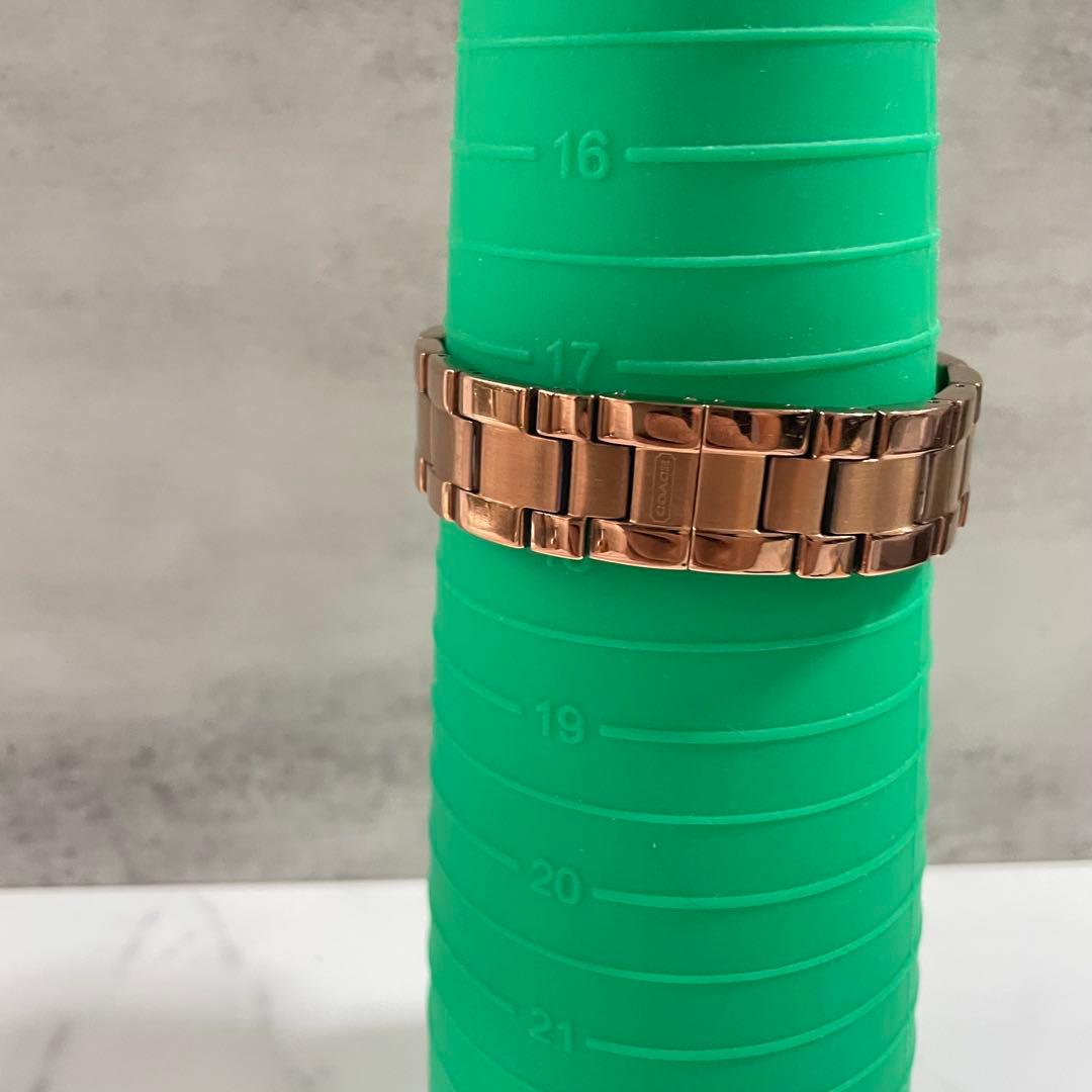 稼動品　COACH コーチ　ストーンベゼル　シグネチャー　ピンクゴールド　腕時計