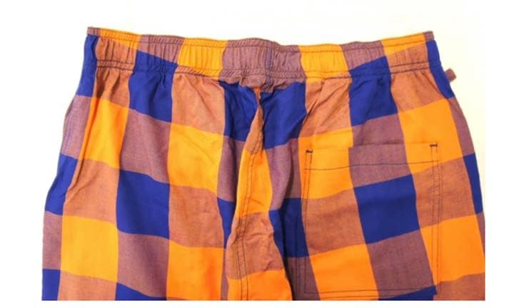 パンツ THREE FACE EASY SHORTS-NAVY x ORANGE