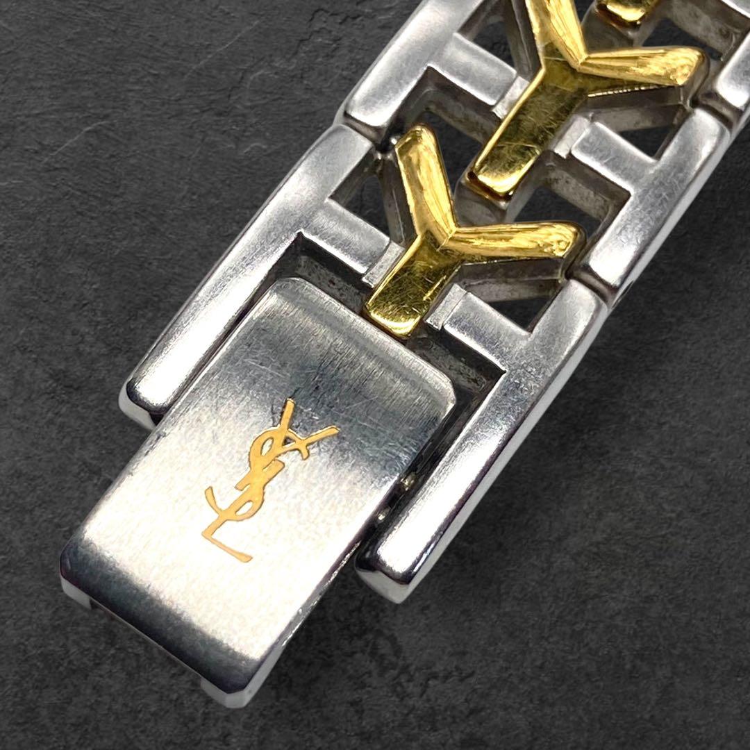 稼動品 イヴサンローラン YSL オクタゴン クォーツ腕時計 コンビ 256