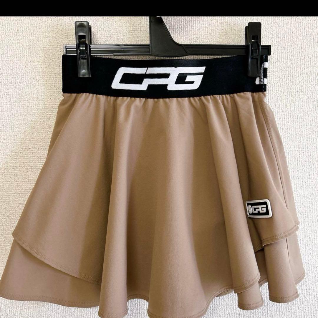 CPG GOLF ワンラインモックネックシャツ & スカートセット　サンバイザー