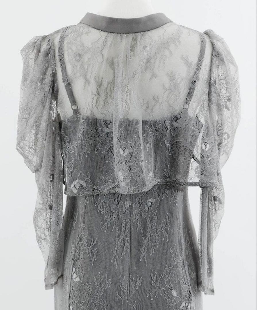 ドリードール　ボレロレイヤードレースドレス　結婚式　二次会　グレー