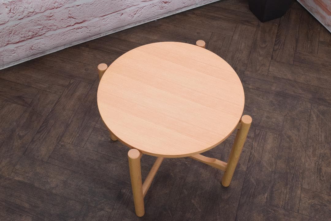 無印良品/良品計画/MUJI ブナ材サイドテーブル ラウンド/丸a