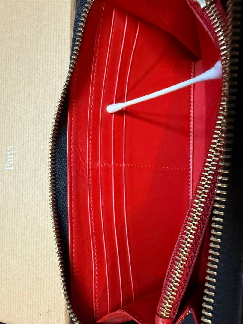 クリスチャンルブタン 長財布 パネトーネ ラウンド レザー ブラック