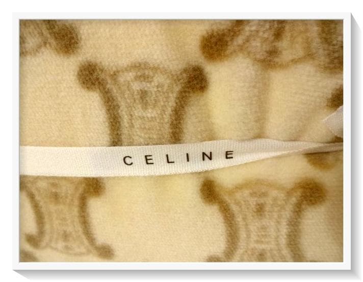 【未使用】CELINEセリーヌ　マカダム柄　綿毛布　 140x 200　西川産業