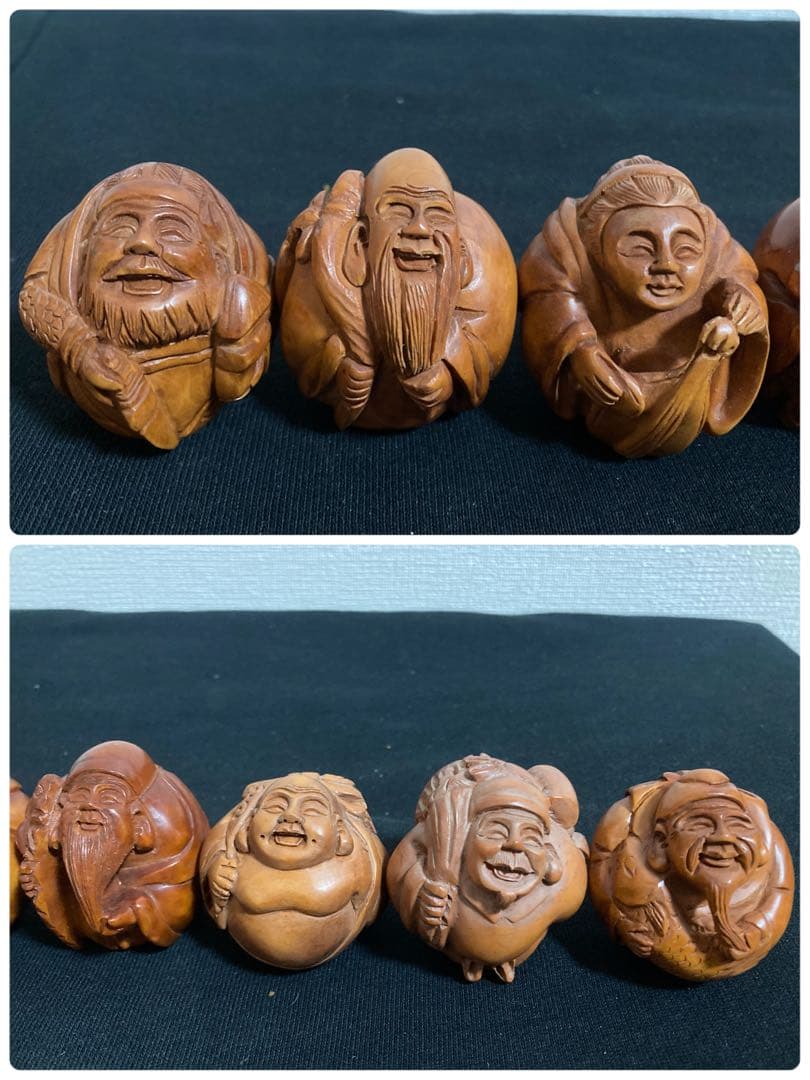 七福神　根付　木彫