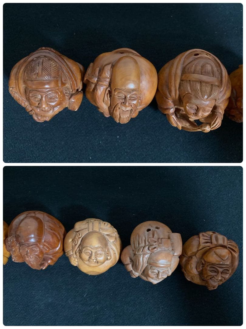 七福神　根付　木彫