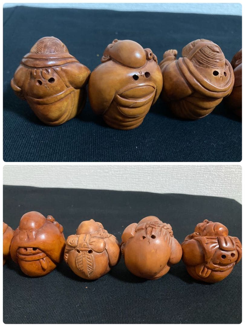 七福神　根付　木彫