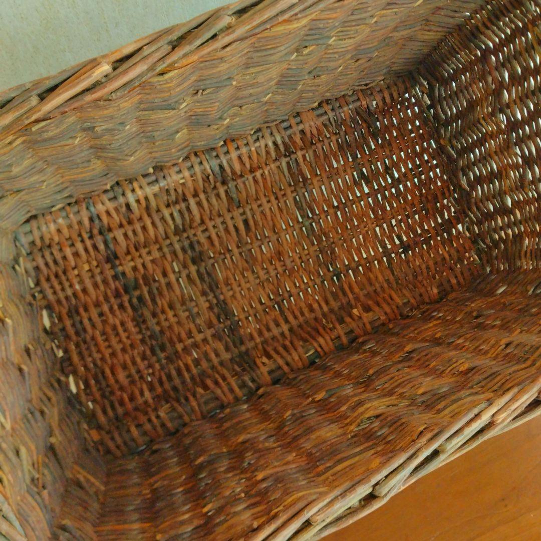 あけび　籠 特大 かご バスケット　古民具　脱衣籠　vintage　蔓　大きい