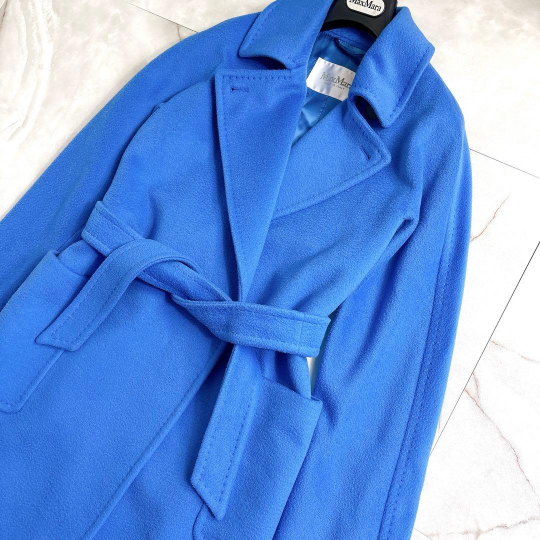 美品　マックスマーラ マニュエラ　キャメル100 ブルー　サイズ36 コート
