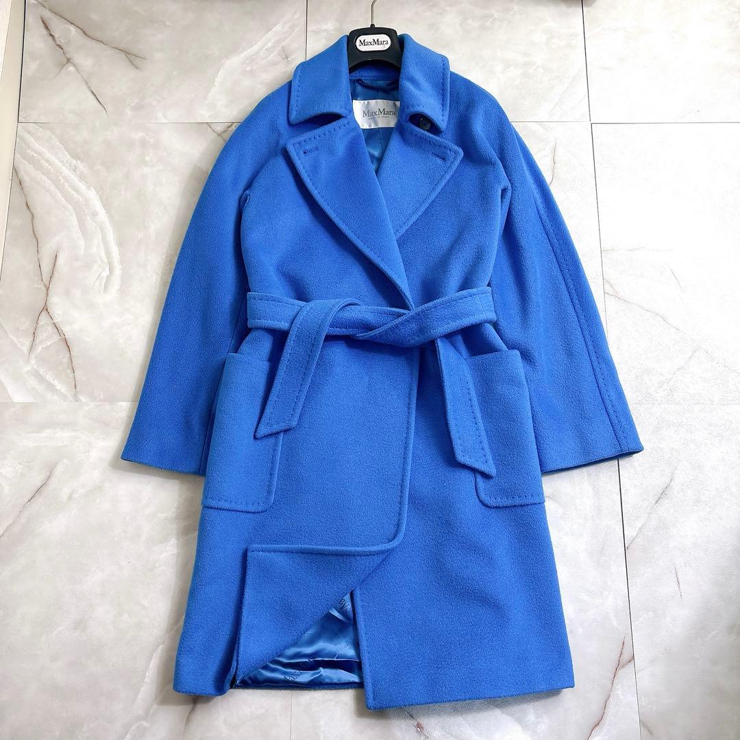 美品　マックスマーラ マニュエラ　キャメル100 ブルー　サイズ36 コート