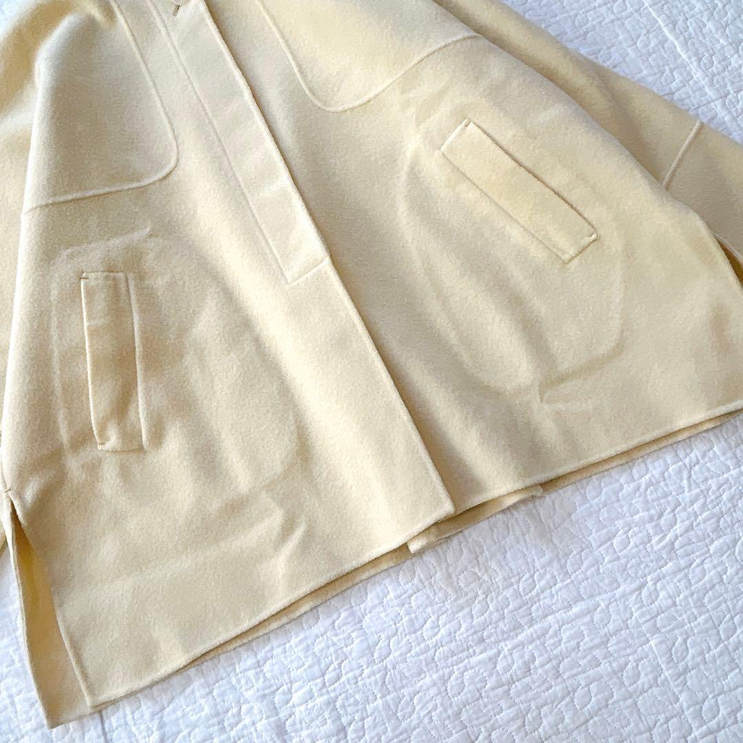 宇*コ様 モガ シャルムリバー フードコート ポンチョ風 ドルマンスリーブ イエ