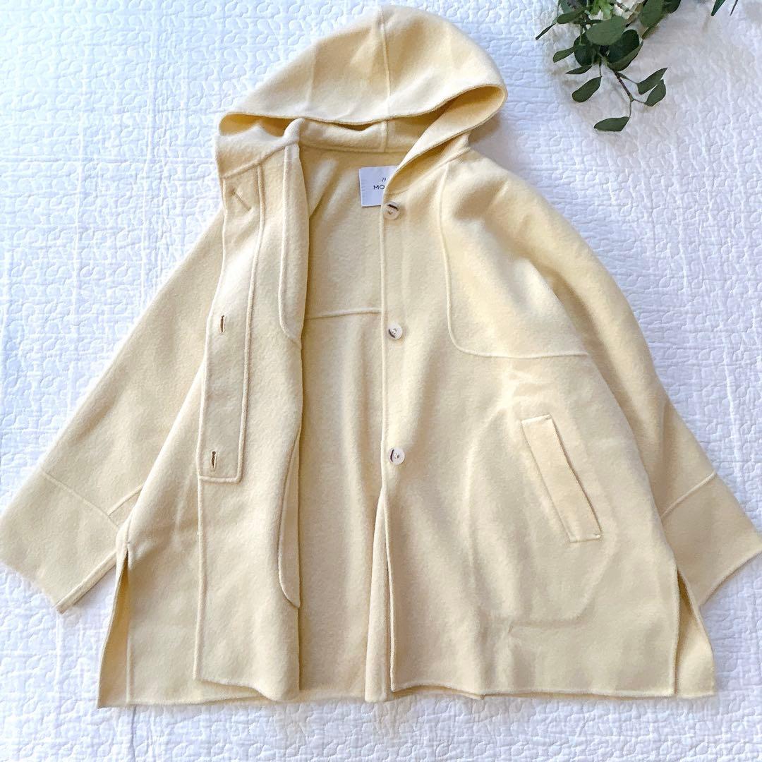 宇*コ様 モガ シャルムリバー フードコート ポンチョ風 ドルマンスリーブ イエ