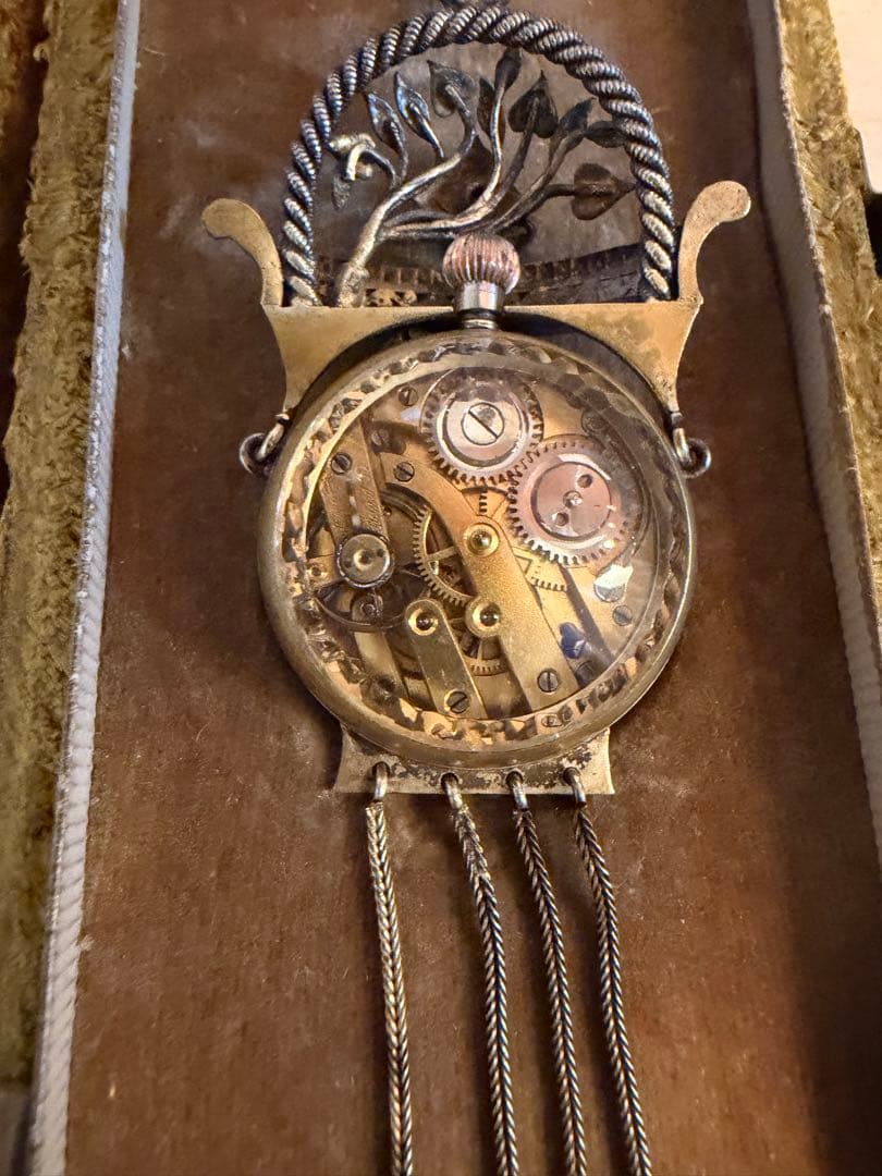 アンティーク調ペンダントウォッチ 機械式手巻き装飾デザイン タッセル ケース付き