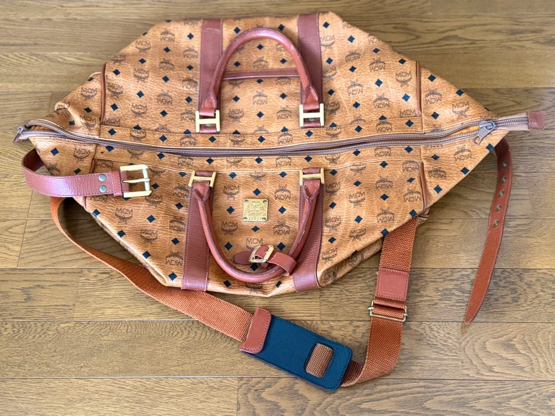 h*i様 MCM ロゴプリント ボストンバッグ 大容量40L