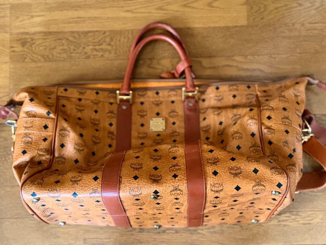 h*i様 MCM ロゴプリント ボストンバッグ 大容量40L