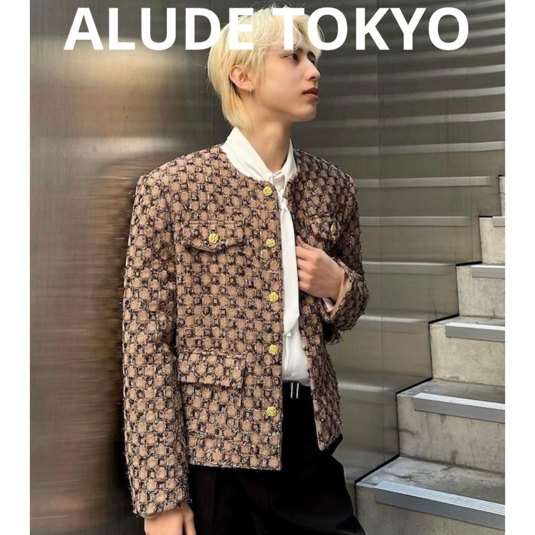 R*Y様 ALUDE アルード block pattern tweed jack