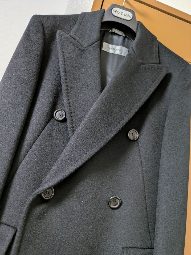 SPORTMAX ブラック ダブルブレスト ロングコートMaxMara新品未使用