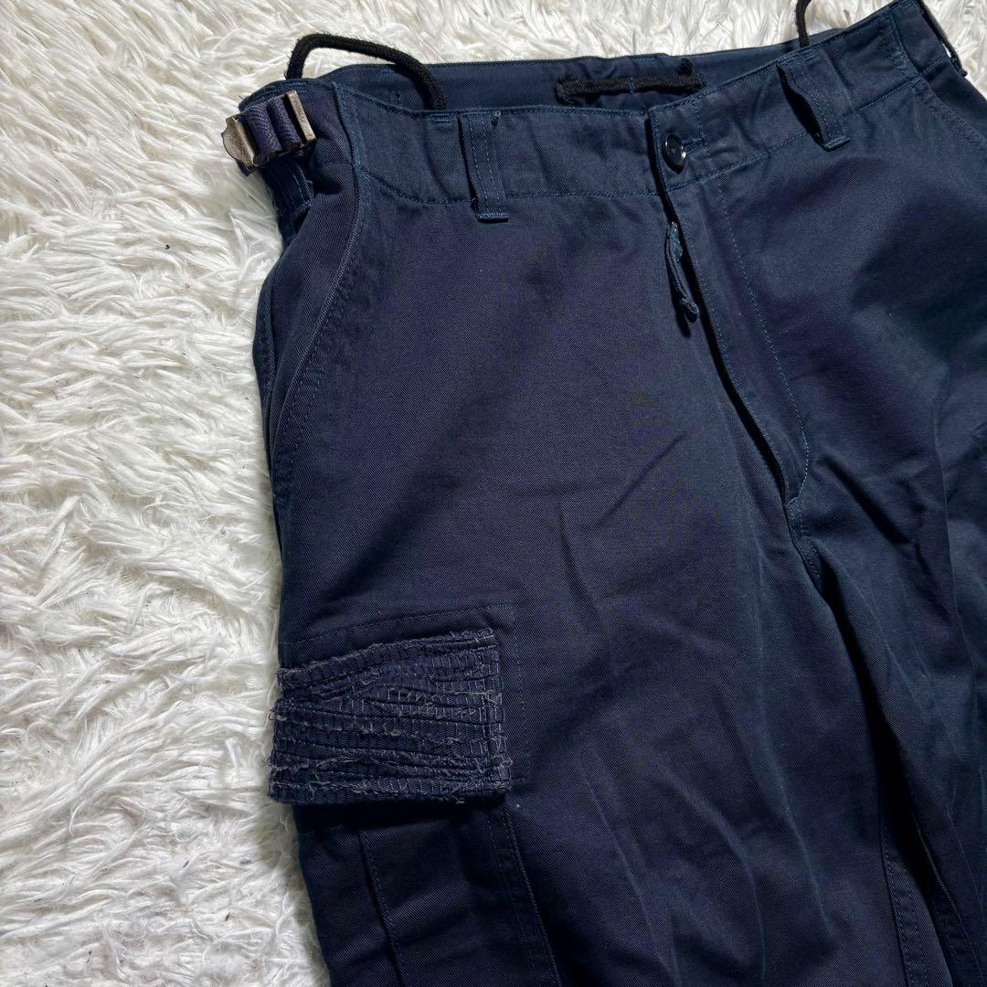 【美品】KUON カーゴパンツ　ミリタリー　ネイビー　M 綿　ワイド　日本製