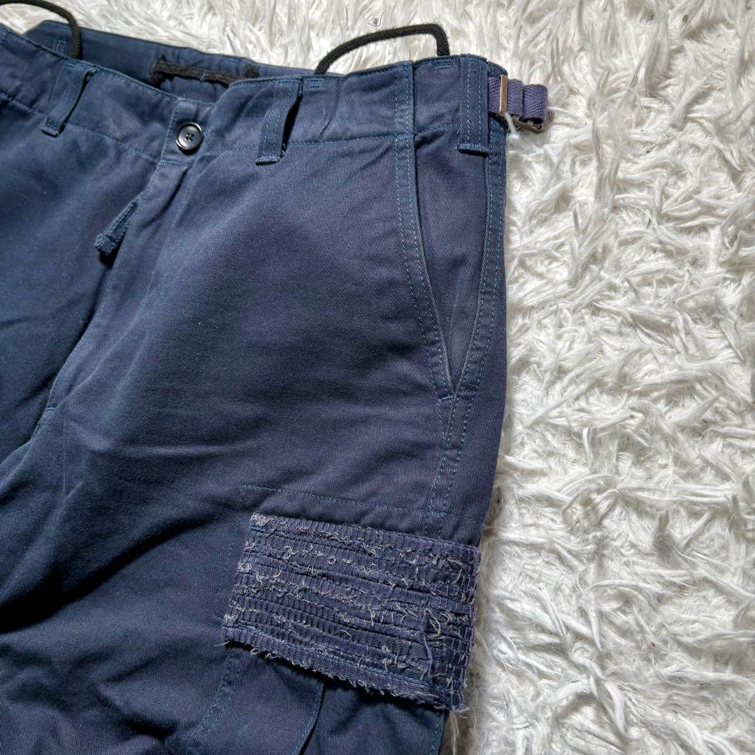 【美品】KUON カーゴパンツ　ミリタリー　ネイビー　M 綿　ワイド　日本製