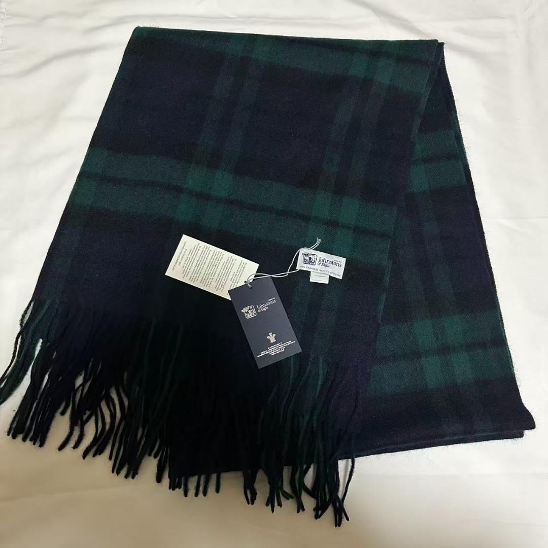 Y*i様 ジョンストンズ カシミア 大判ストール マフラー ブラックウォッチ