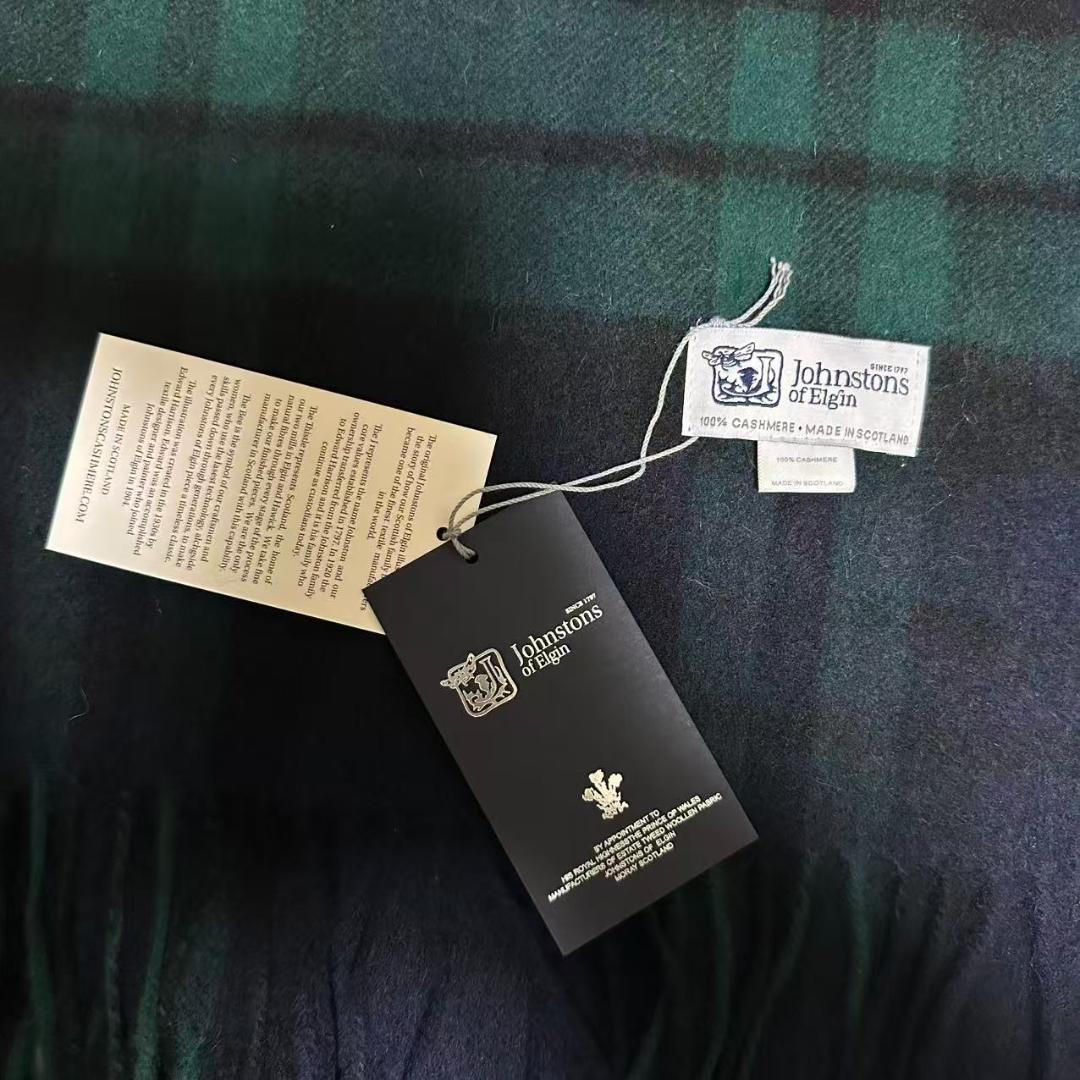 Y*i様 ジョンストンズ カシミア 大判ストール マフラー ブラックウォッチ