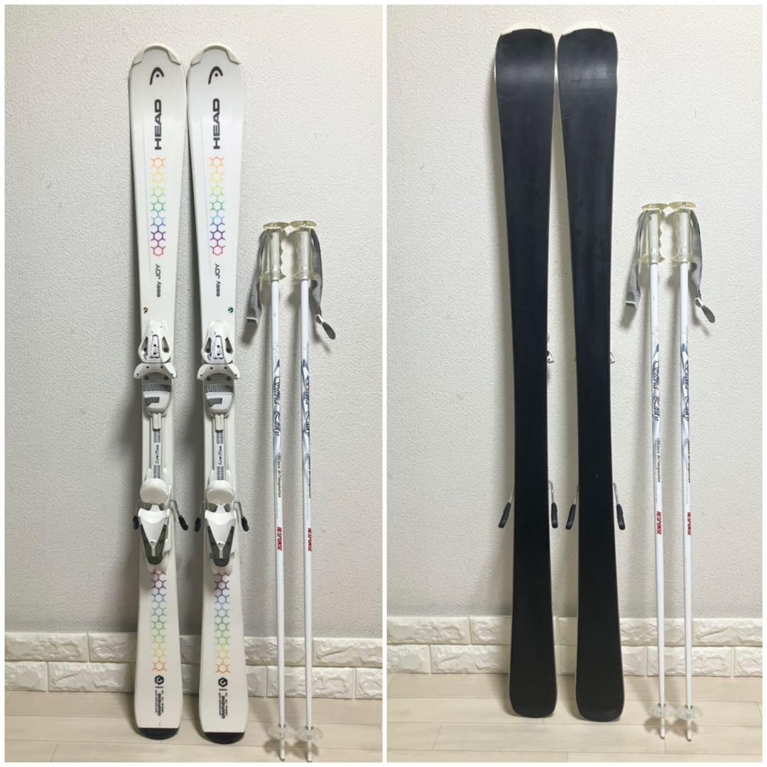 【良品】HEAD easy JOY ヘッド スキーセット142cm/ストック付