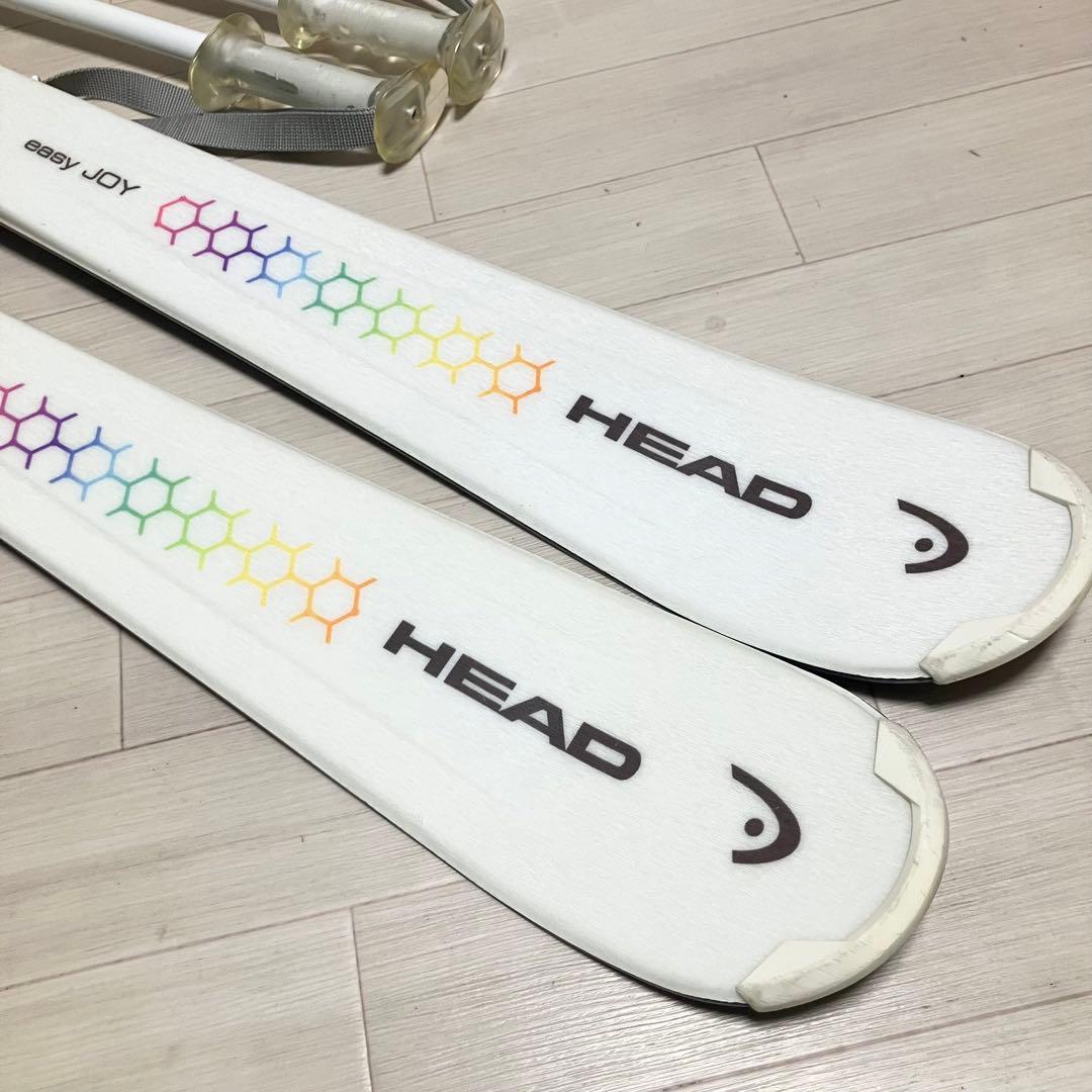 【良品】HEAD easy JOY ヘッド スキーセット142cm/ストック付