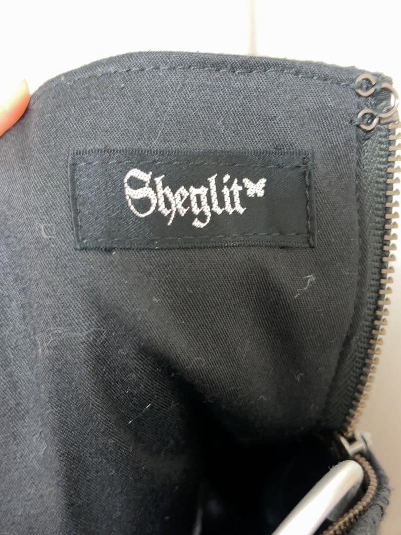 Sheglit ジャガードスカート 黒 ひざ丈