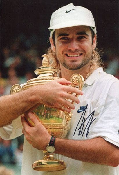 男子テニス　チャンピオン　証明書付き　アンドレ・アガシ 　直筆サイン入りフォト