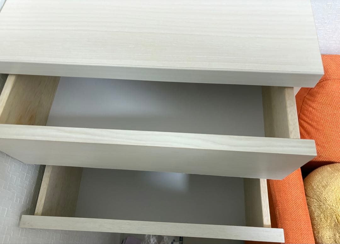 ホワイト 5段チェスト 木製引き出し