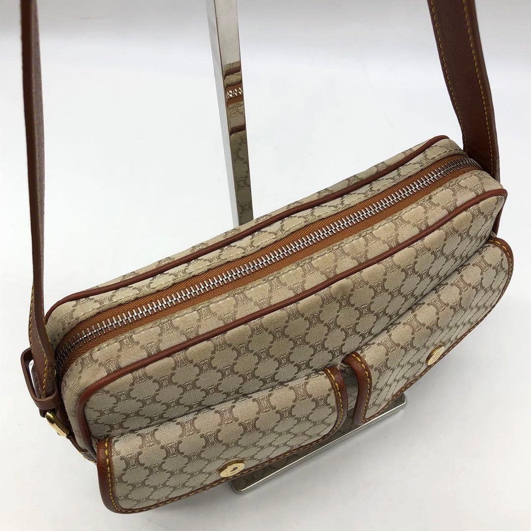 ✨極希少✨セリーヌ ショルダーバッグ マカダム トリオンフ キャンバス レザー