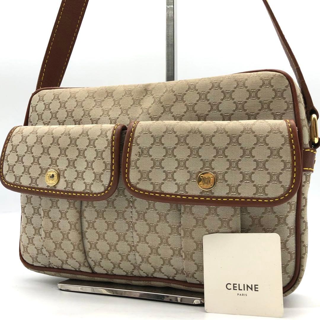 ✨極希少✨セリーヌ ショルダーバッグ マカダム トリオンフ キャンバス レザー