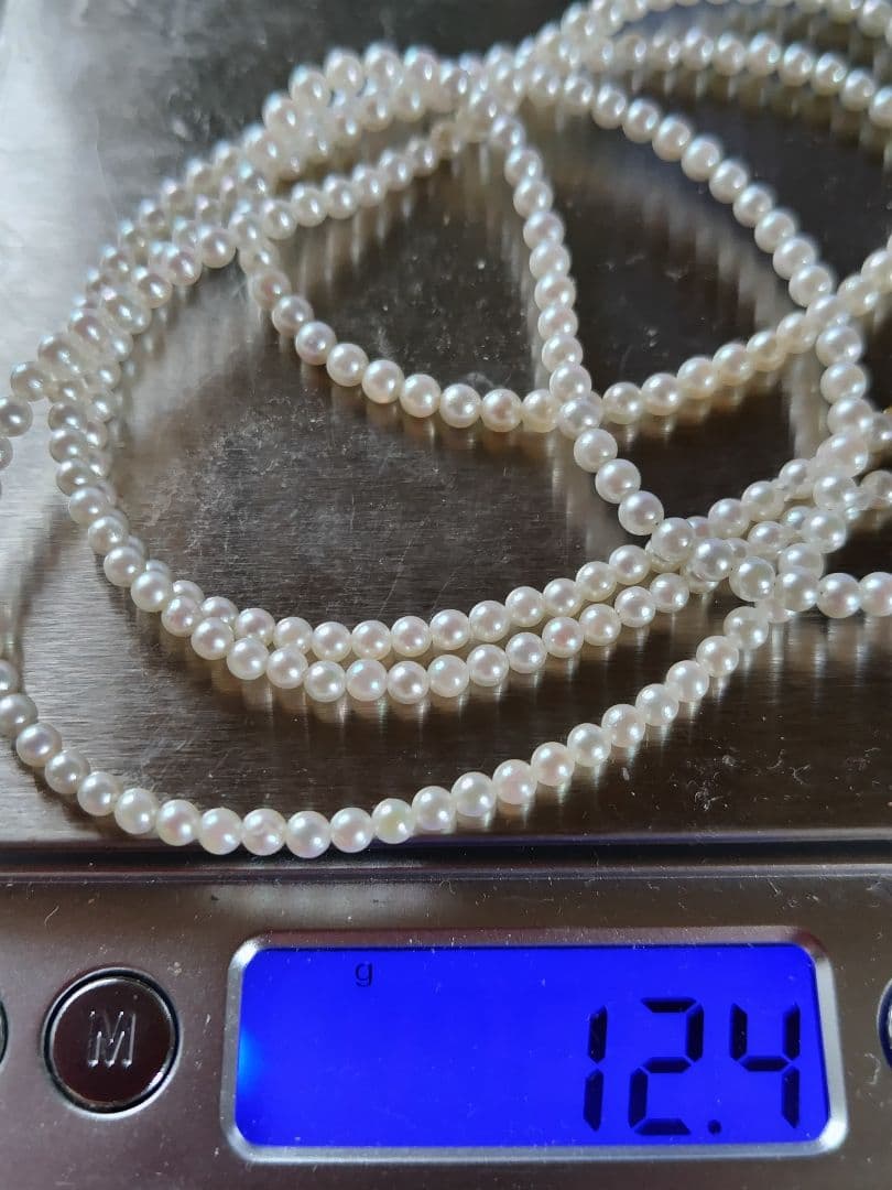 K18　アコヤ真珠ベビーパール　ロングネックレス