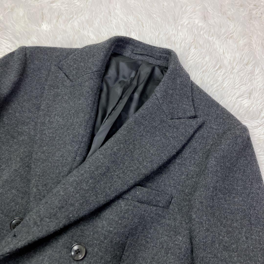 EDIFICEエディフィス　カシミヤ混　ダブルブレストチェスターコート　48