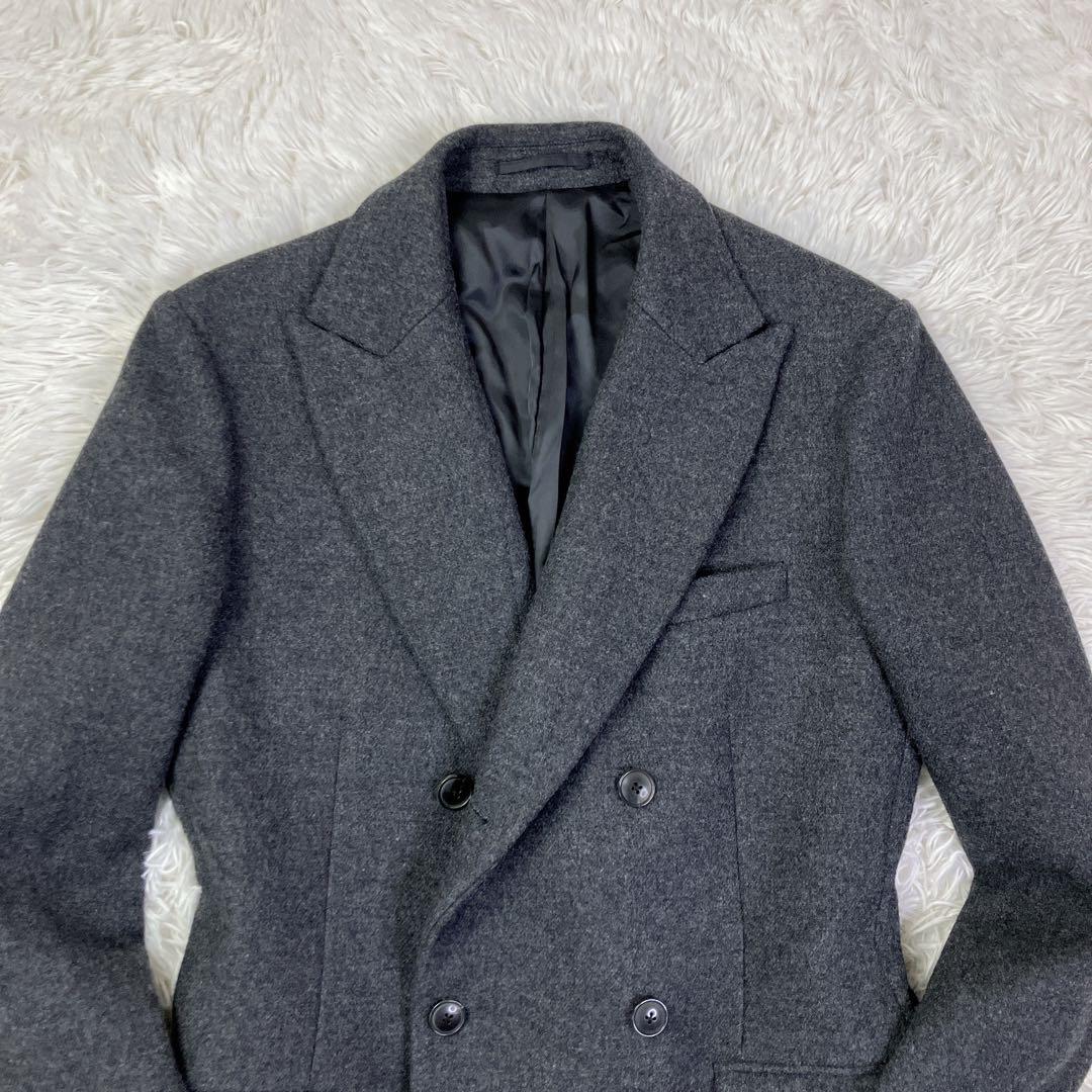 EDIFICEエディフィス　カシミヤ混　ダブルブレストチェスターコート　48