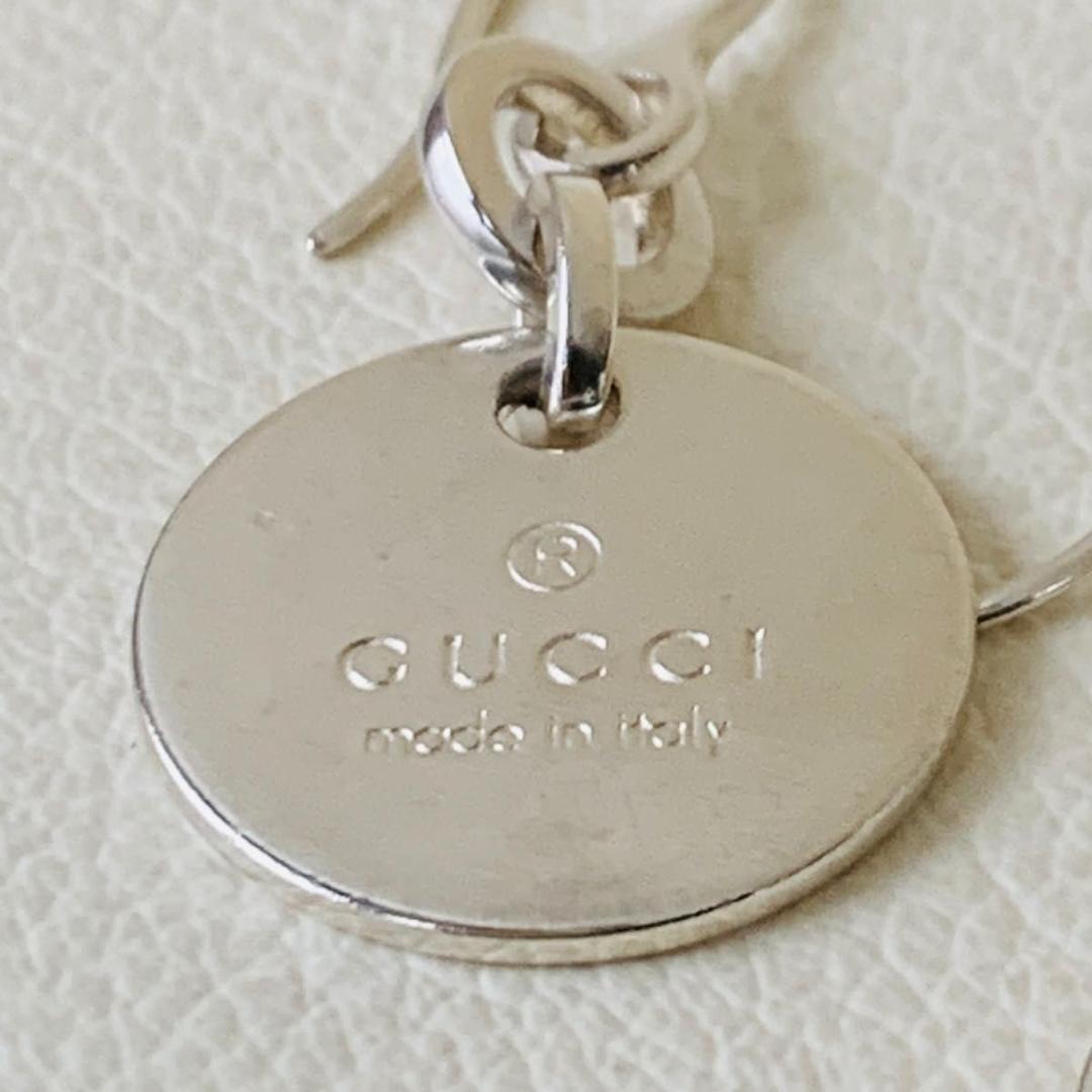 グッチ ラウンド  トレードマーク 925 シルバードロップ ピアス