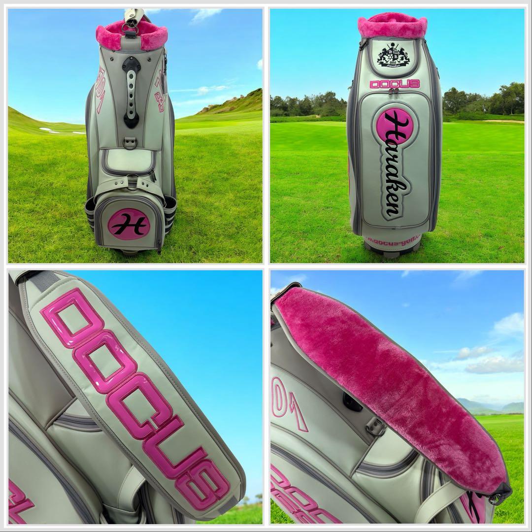 DOCUSドゥーカス ツアーモデルキャディーバッグ 2016 ピンク/グレー